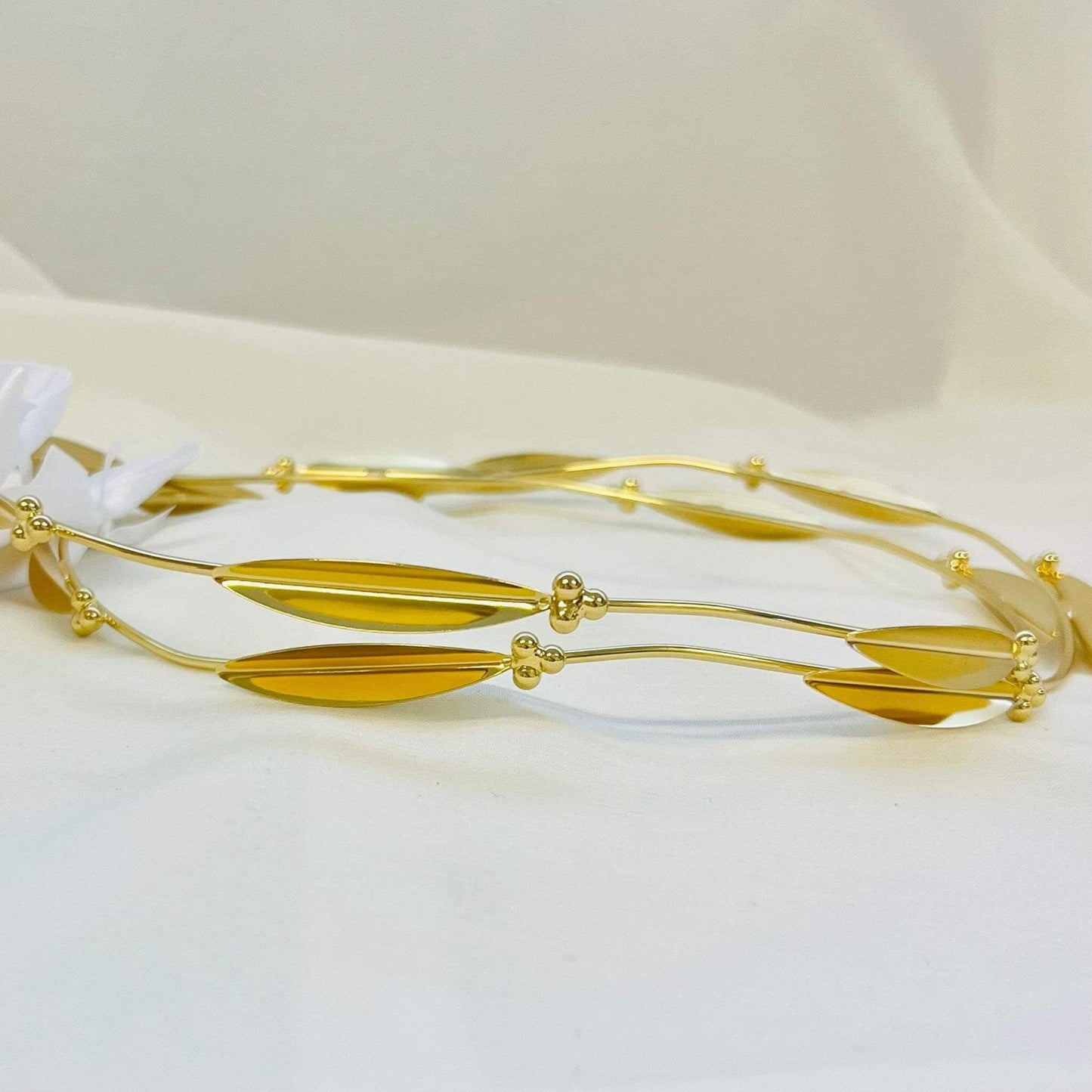 Elia Gold Stefana Wedding Crown with elegant handcrafted detail