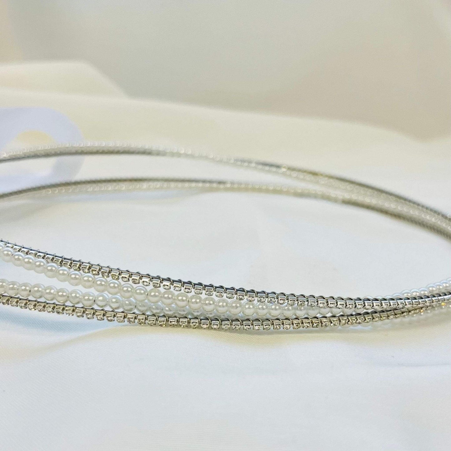 Silver Stefana Wedding Crowns with Crystal & Pearl – My Christening Box