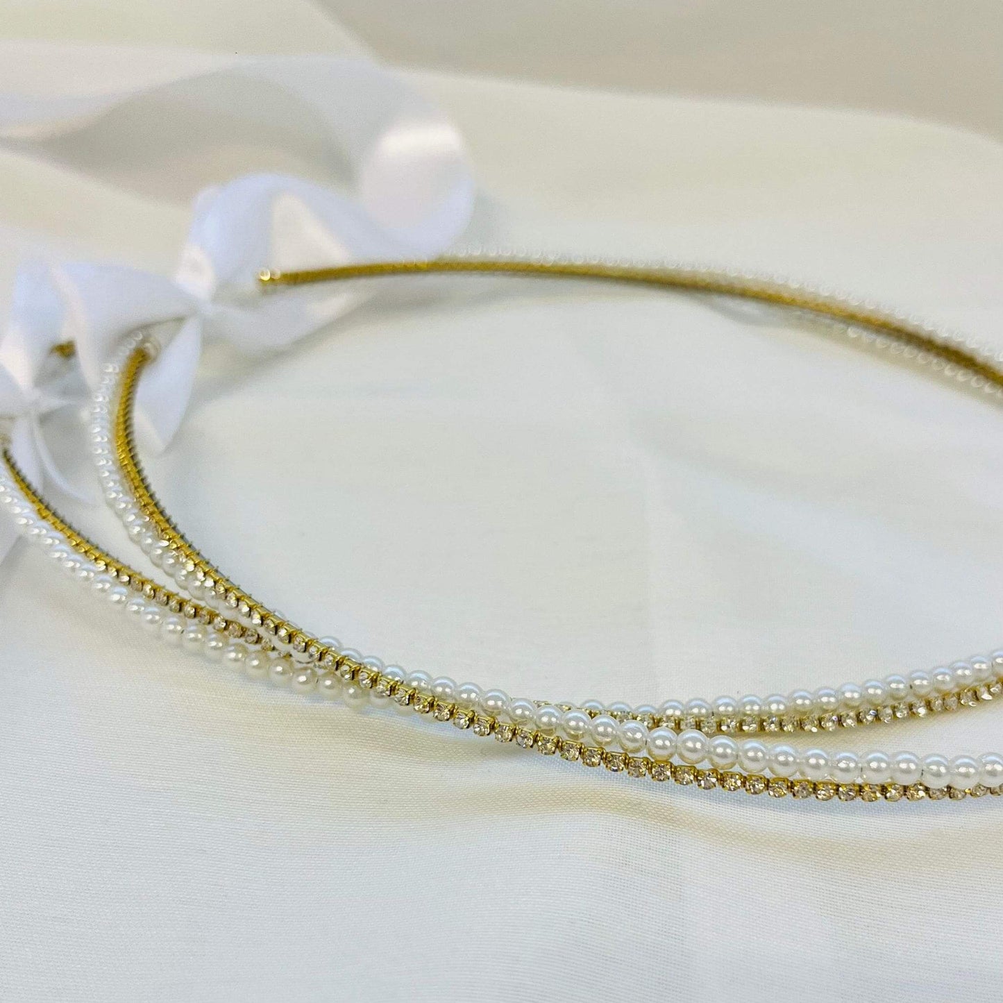 Gold Stefana Wedding Crowns with Crystal & Pearl – My Christening Box