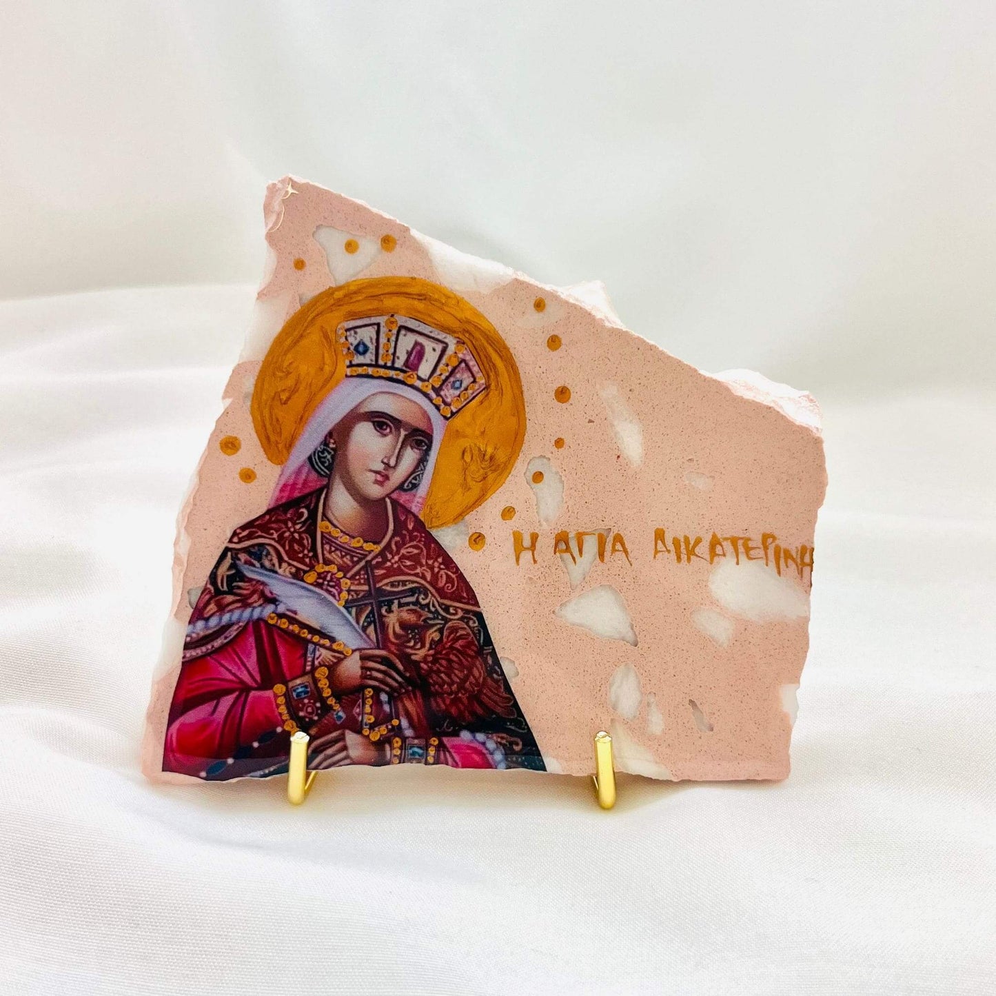 Agia Aikaterini / Saint Katherine Orthodox Icon - Italian terrazzo