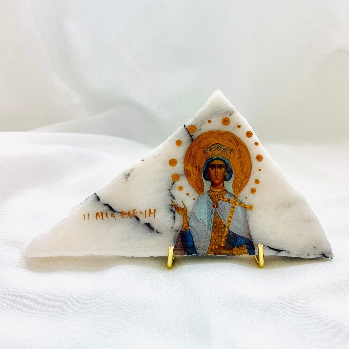 Agia Eleni Saint Eleni Orthodox Icon on New York Marble