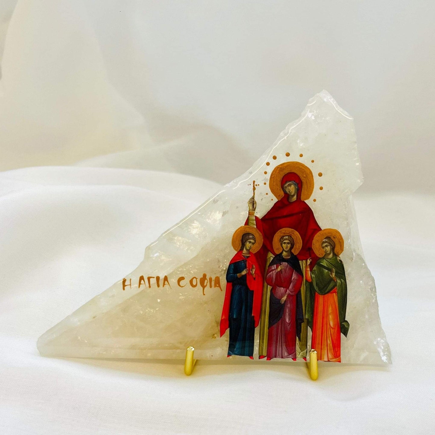 Agia Sofia Orthodox Icon on Onyx stone