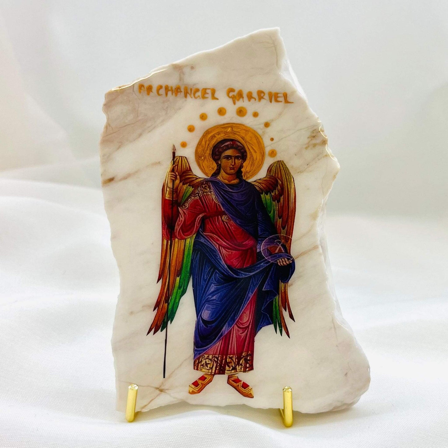 Archangel Gabriel Orthodox Icon on Onyx stone