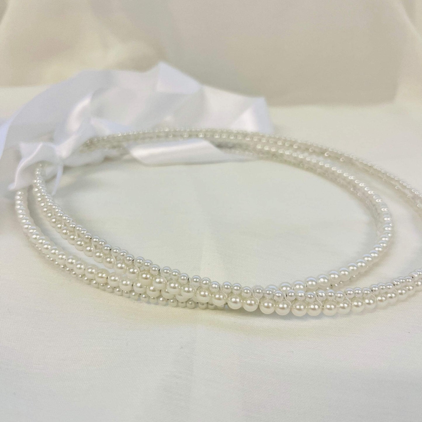 Thisia Pearl Stefana Wedding Crown with elegant pearl detail