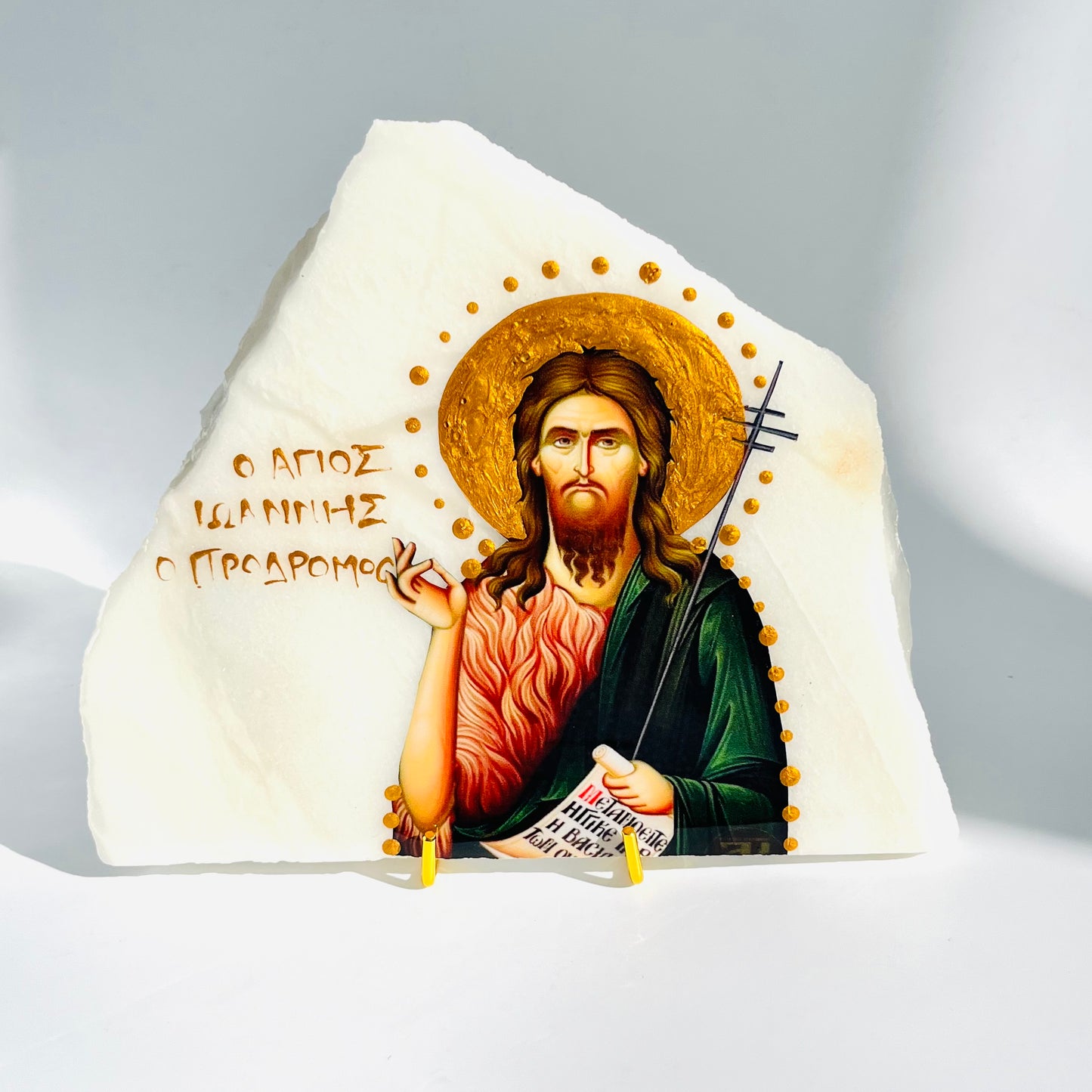 Agios Ioannis O Prothromos  Orthodox Icon - Calacutta Marble