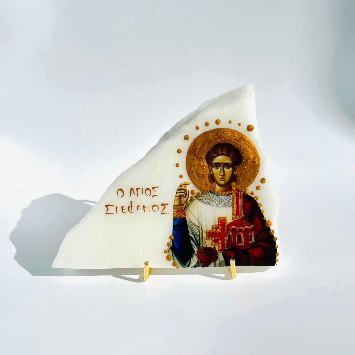 Agios Stefanos Greek Orthodox Icon - Calacutta Marble
