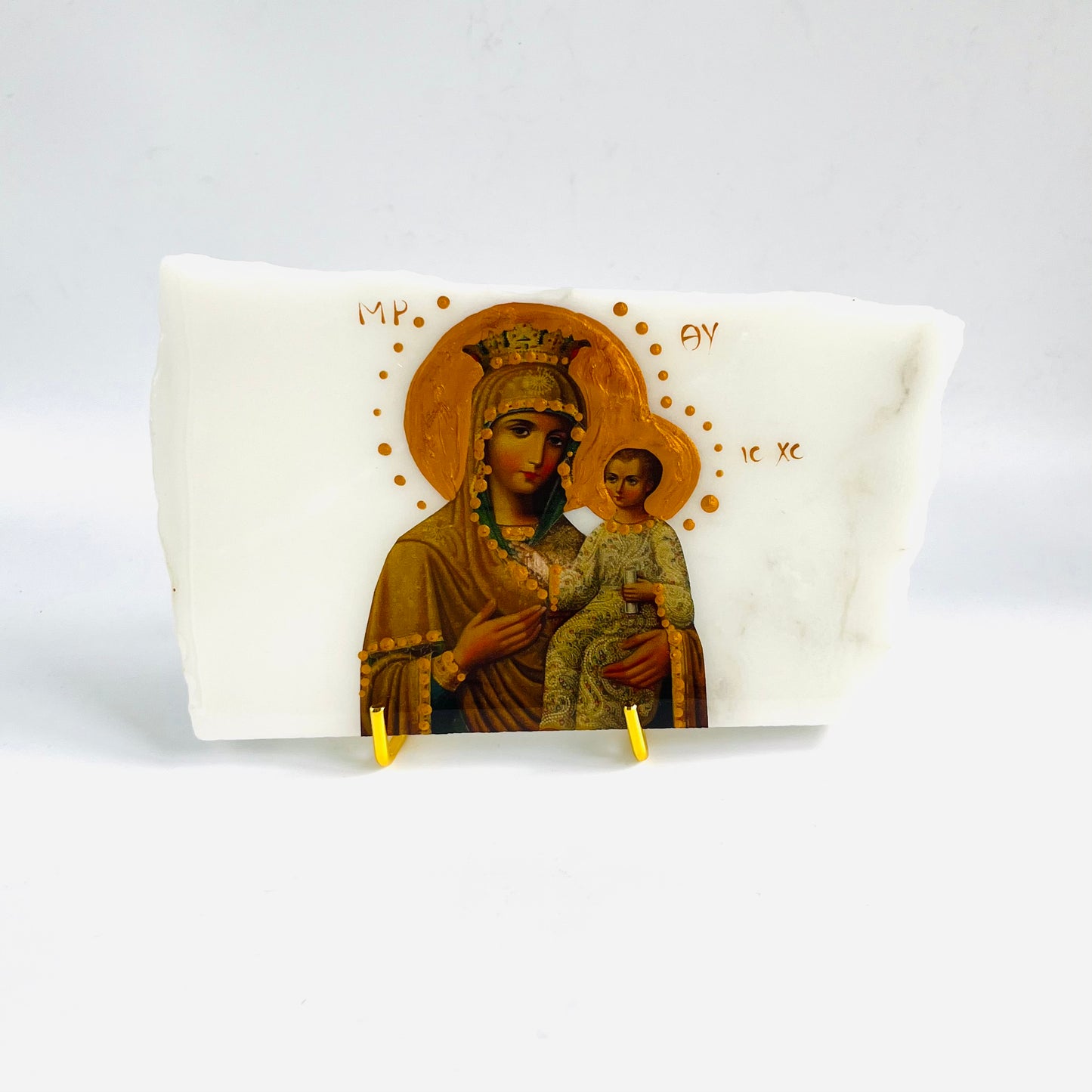 Virgin Mary Orthodox Icon - Calacutta Marble