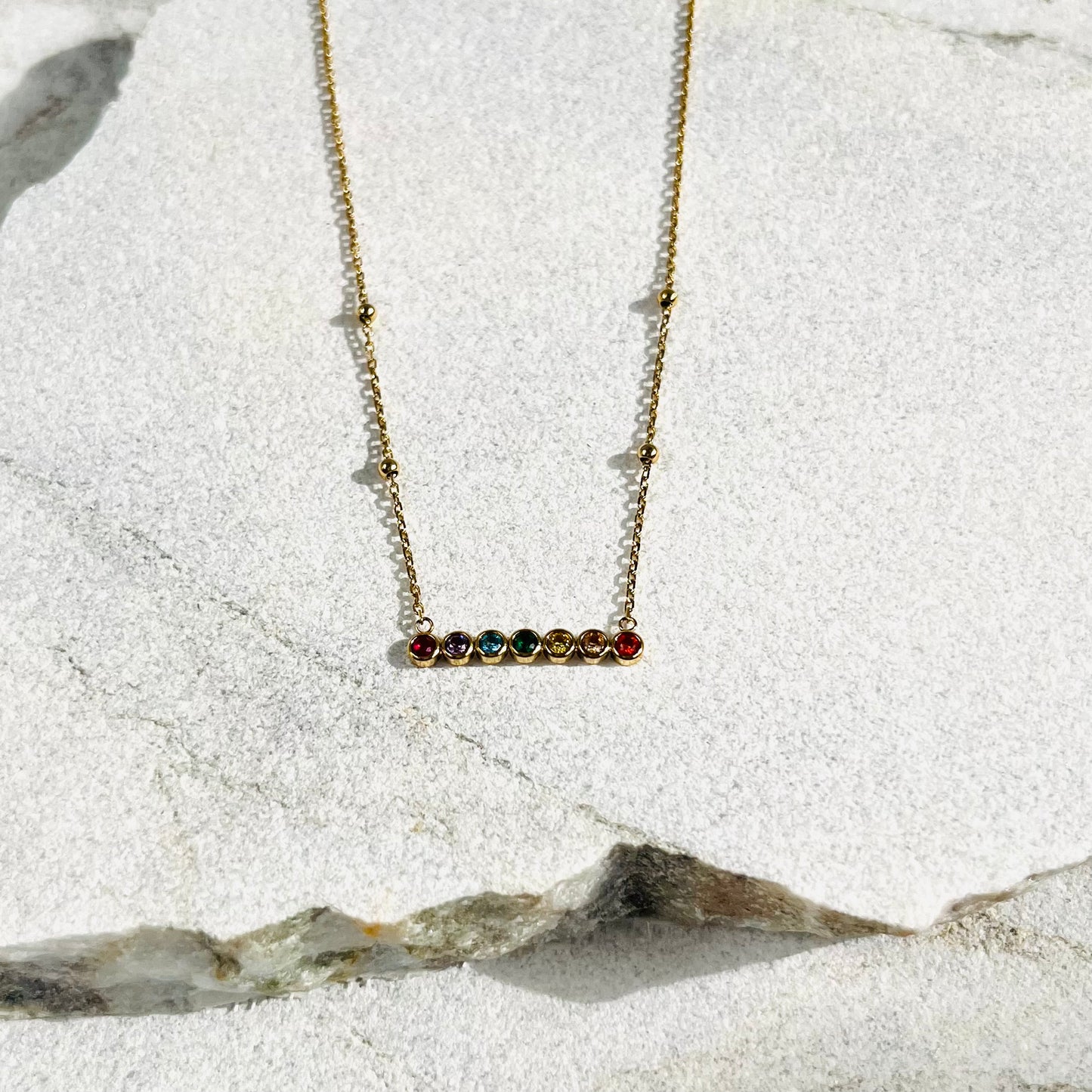 Zag Bijoux Rainbow Necklace - Amethyst