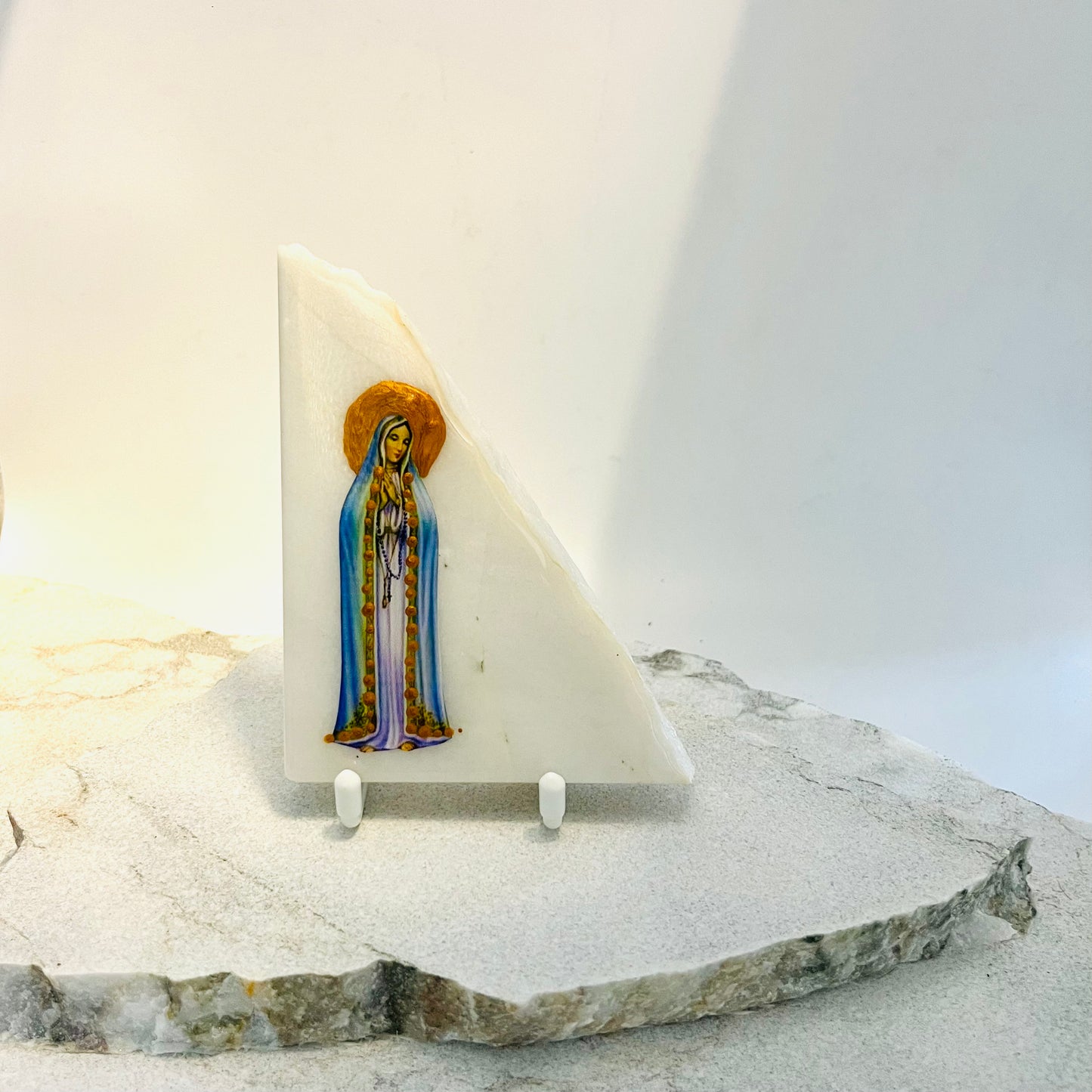 Our Lady Mary Catholic Icon - Calacutta Marble