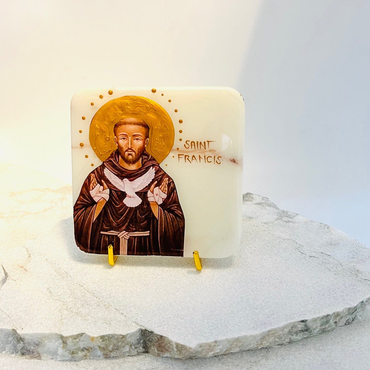 Saint Francis Catholic Icon - Marble