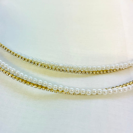 Gold Stefana Wedding Crowns with Crystal & Pearl – My Christening Box (Zoom View)