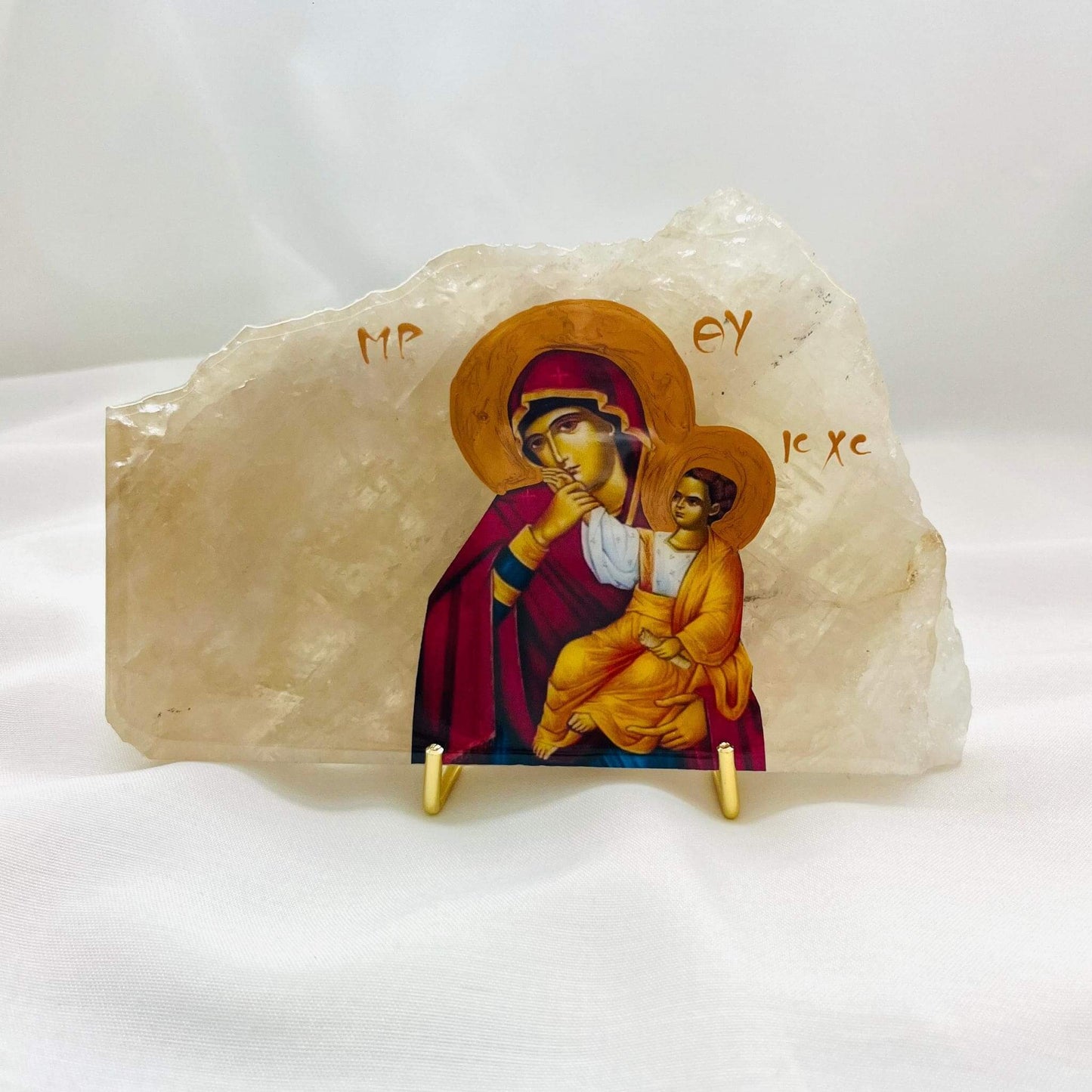 Panayia / Mary and Jesus Orthodox Icon - Onyx