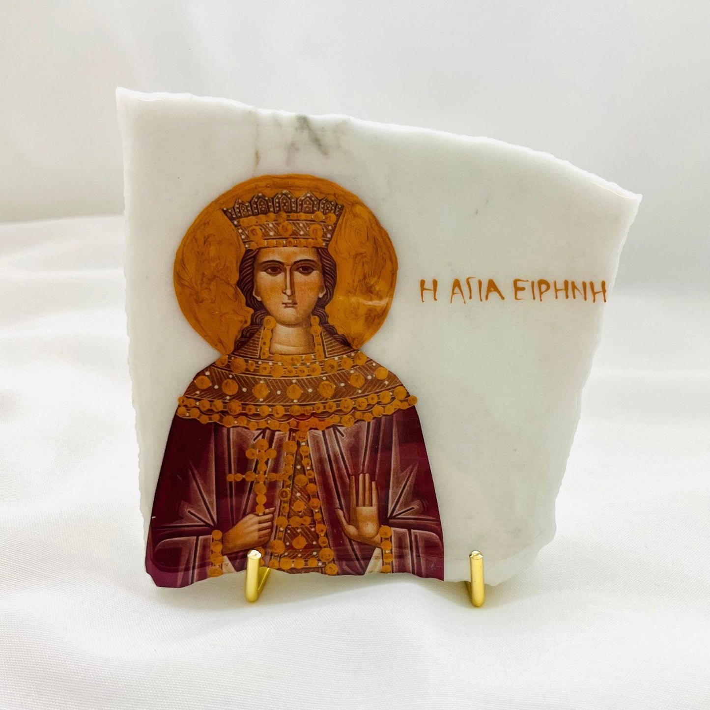 Agia Erene / Saint Erene Orthodox Icon - Carrara Marble