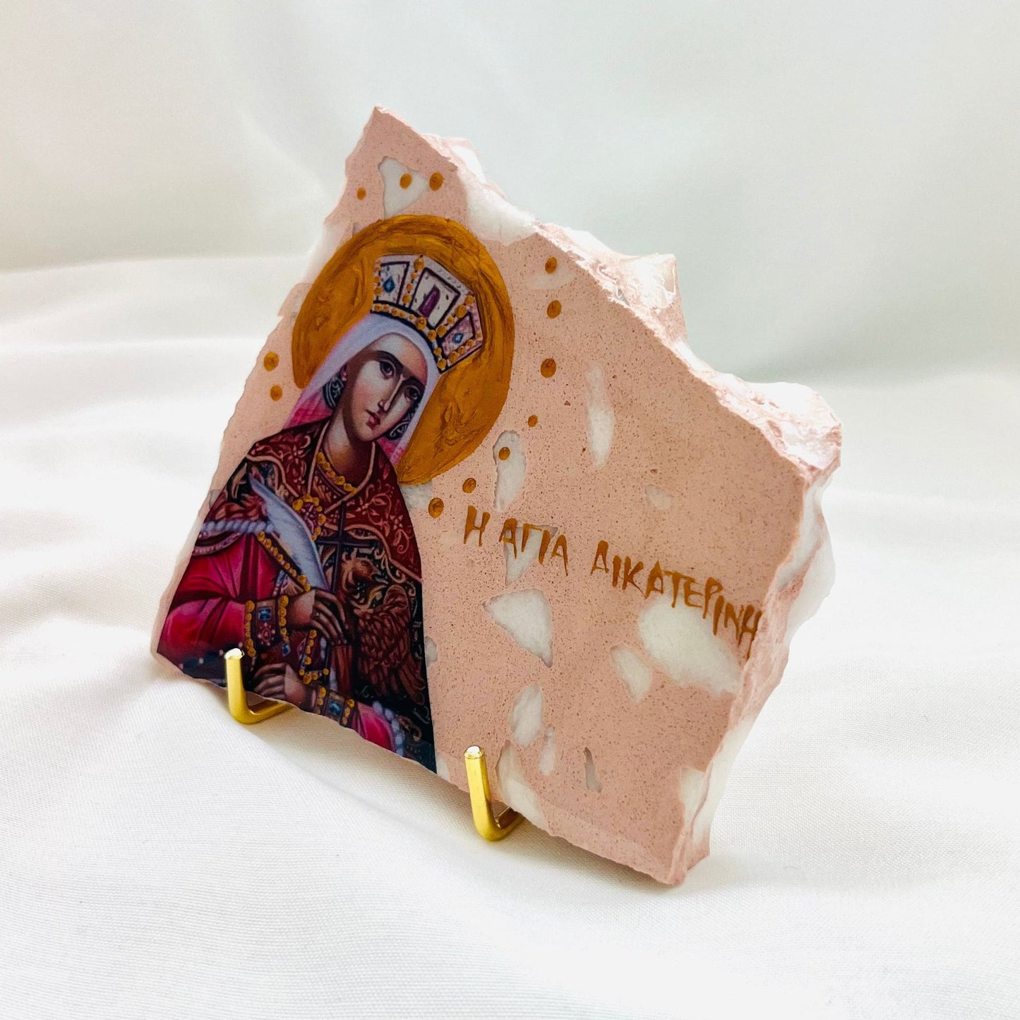 Agia Aikaterini / Saint Katherine Orthodox Icon - Italian terrazzo