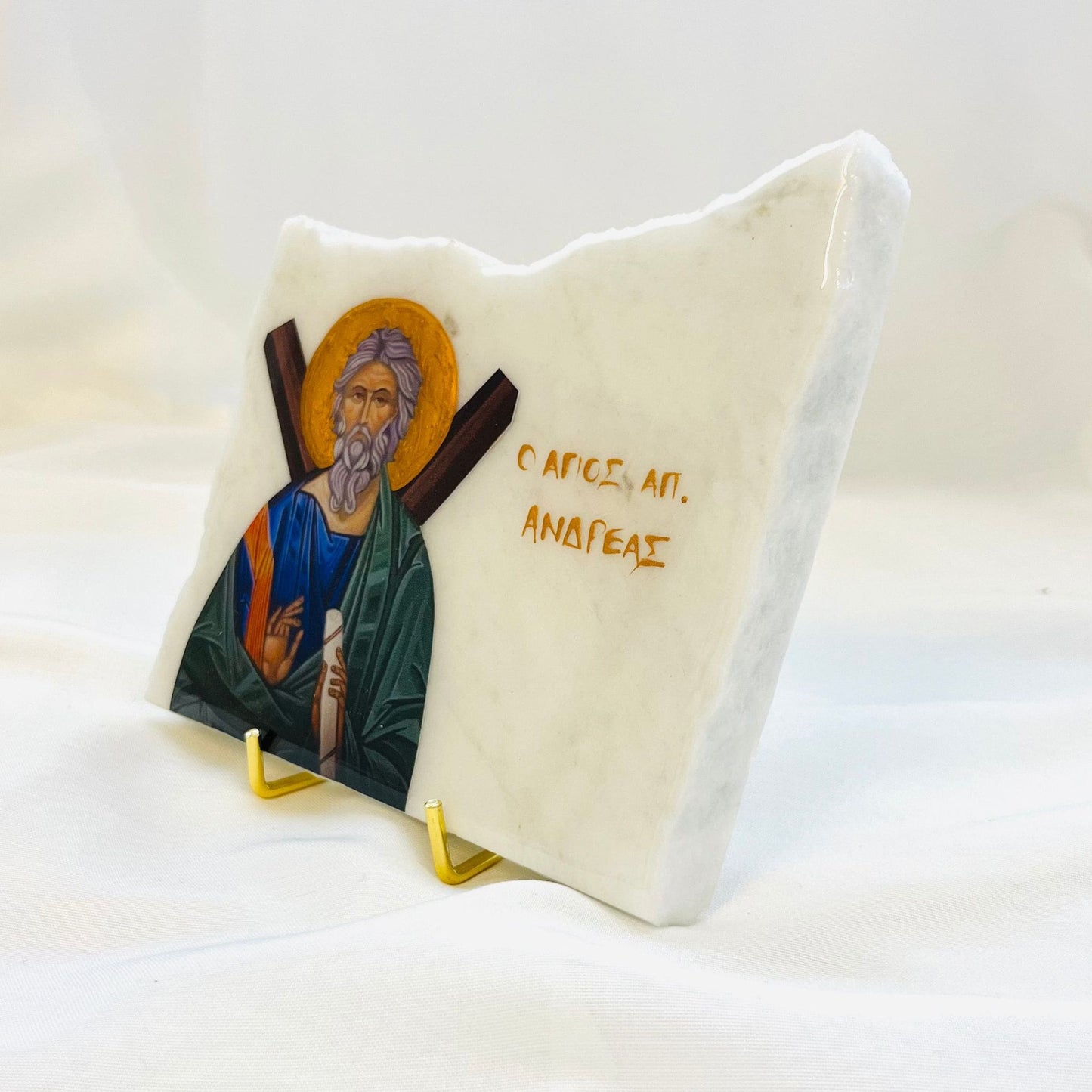 Saint-Apostle-Andreas Orthodox Icon - Carrara Marble