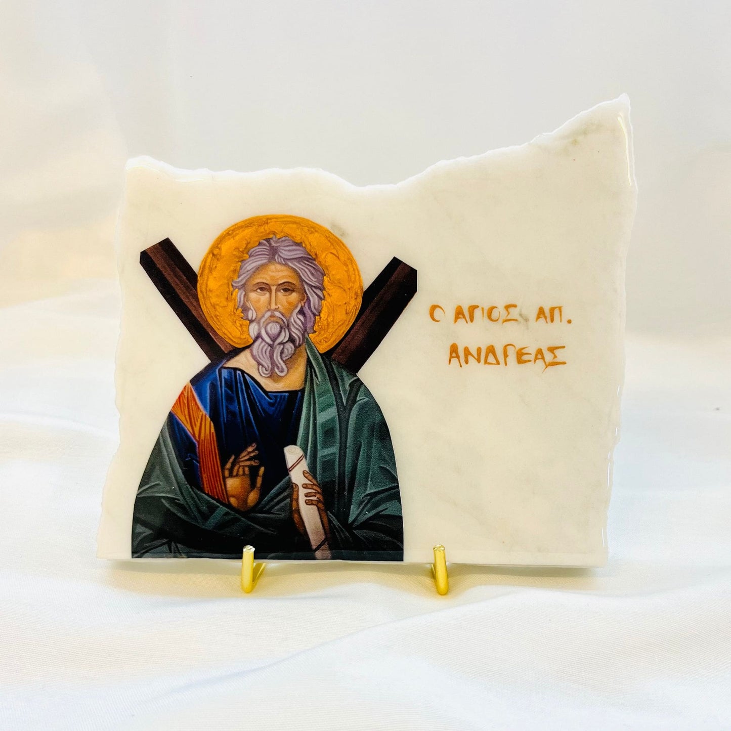 Saint-Apostle-Andreas Orthodox Icon - Carrara Marble