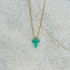 Opal cross necklace
