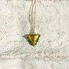 Handcrafted Cross Necklace - Gold / Green