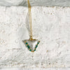 Handcrafted Cross Necklace - Gold / Green