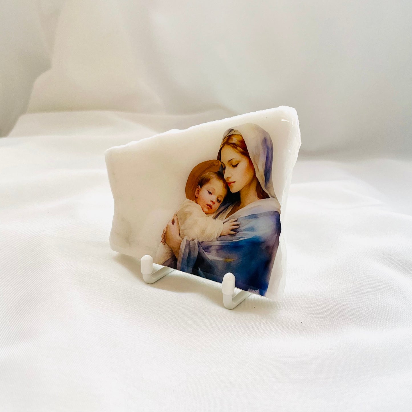 Mary And Jesus Catholic Icon - Calacutta Marble
