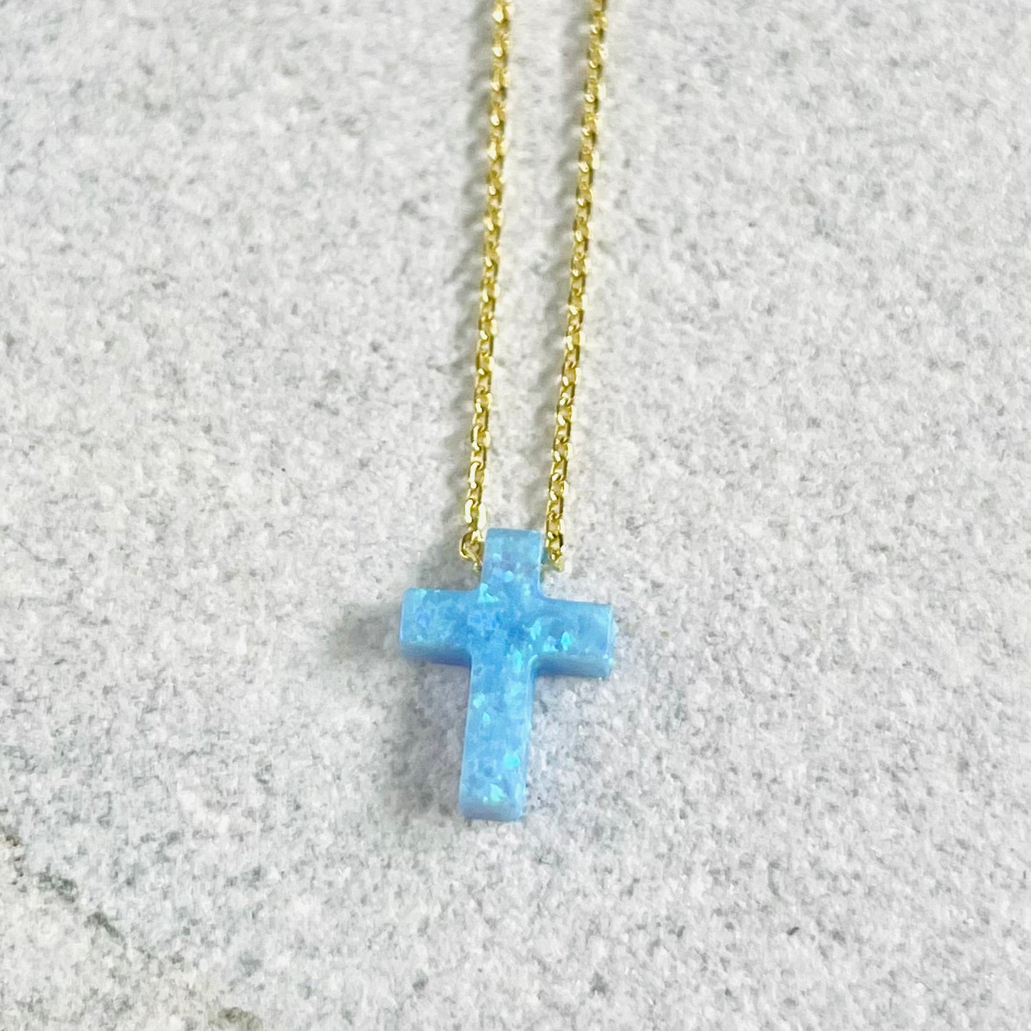 Opal Cross Necklace