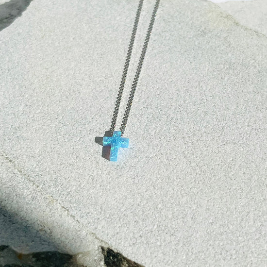 Opal Cross Necklace