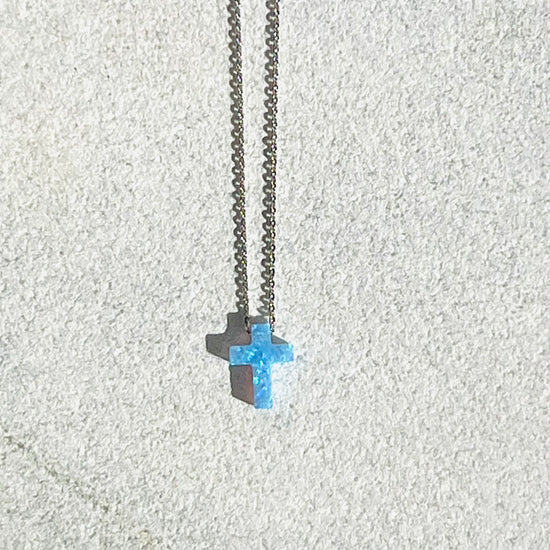 Opal Cross Necklace