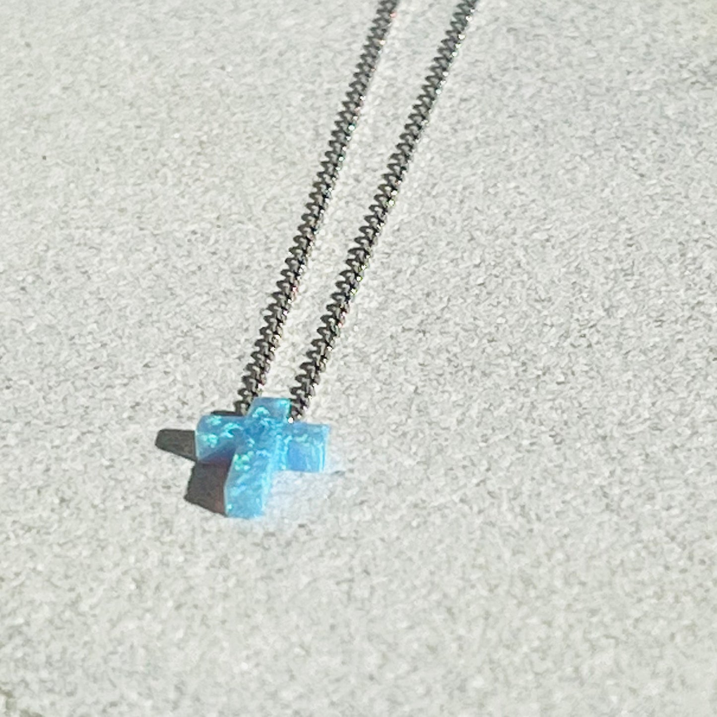 Opal Cross Necklace