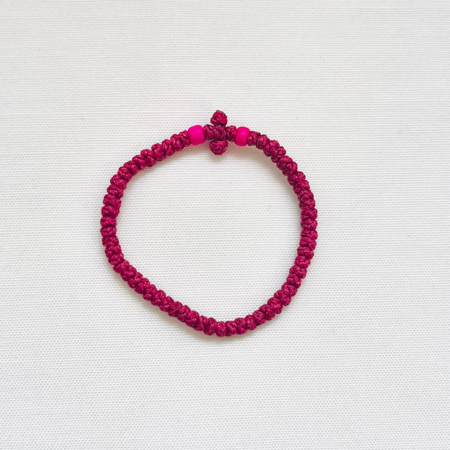 Komboskini Orthodox Prayer Rope Bracelet for Adult – Hot Pink