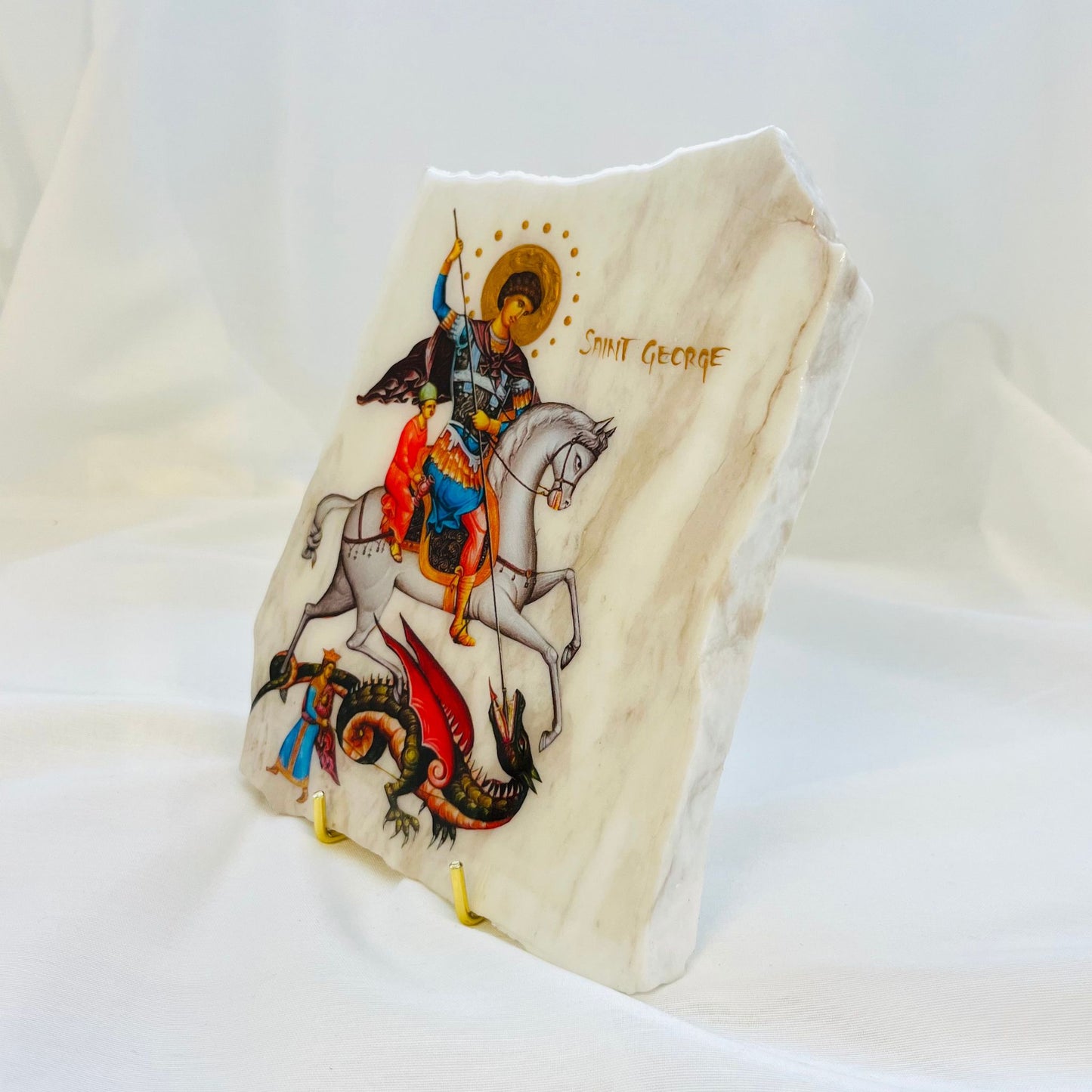 Saint George Orthodox Icon - Calacutta Marble