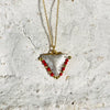 Handcrafted Cross Necklace - Red