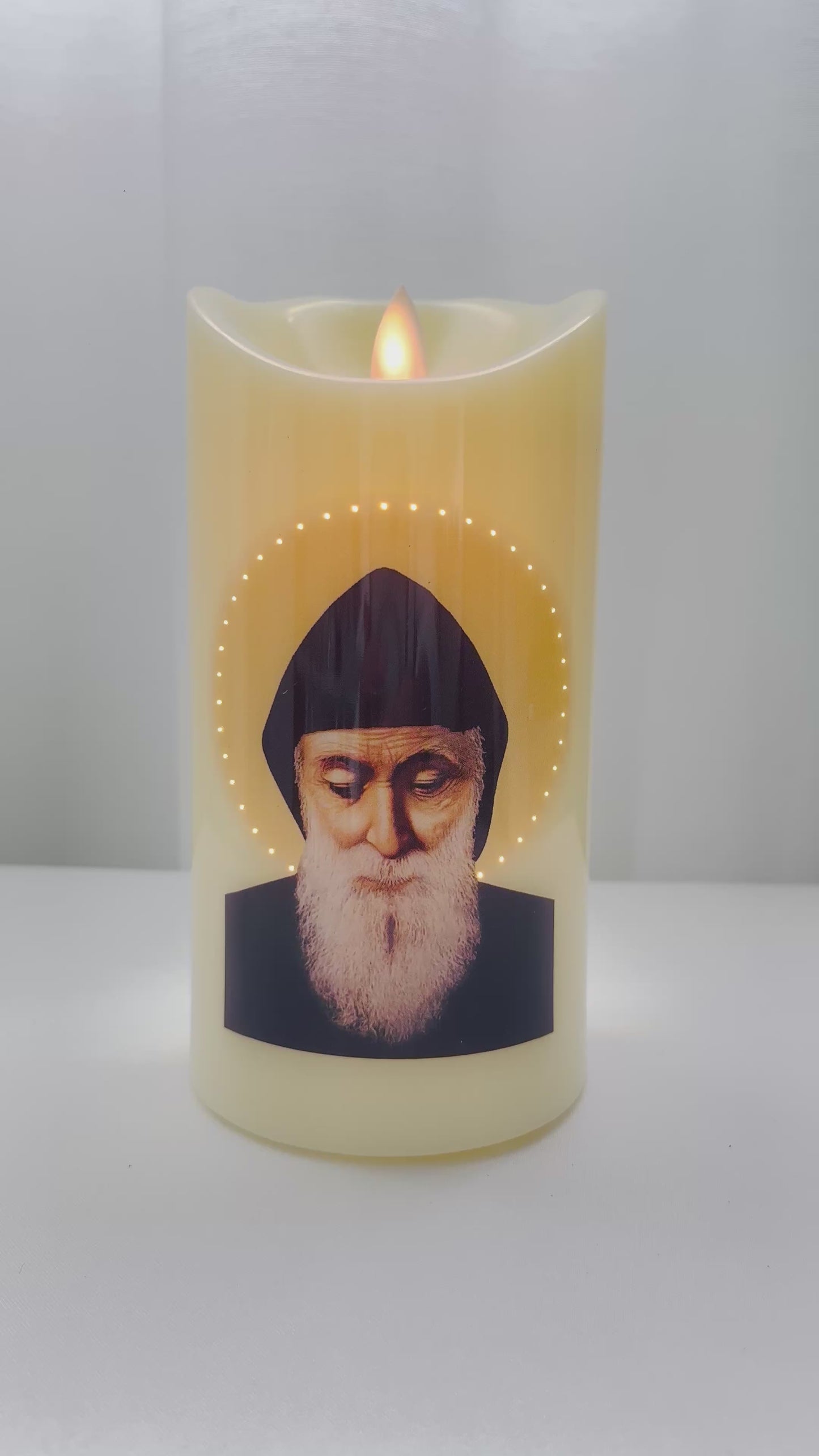 Load and play video in Gallery viewer, St Charbel LED candle

